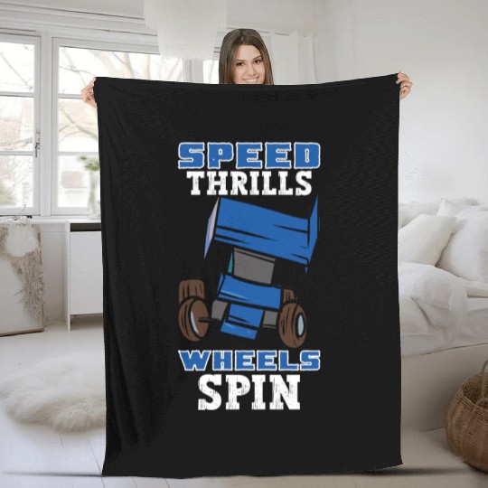 Sprint Car Mom Dirt Track Racing Racing Race Day Fleece Blankets
