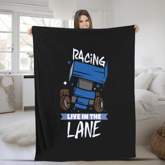 Sprint Car Mom Dirt Track Racing Racing Race Day Fleece Blankets