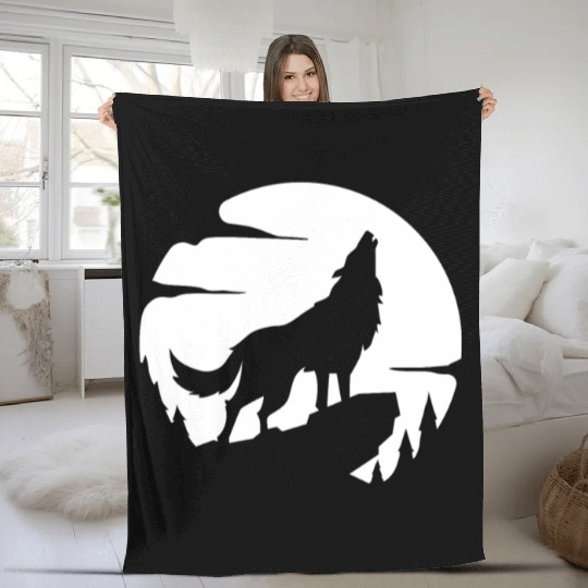 Wolf Howl Wilderness Wildlife Fleece Blankets