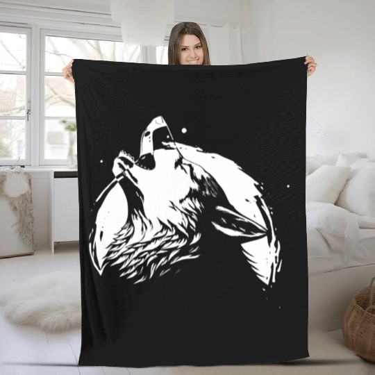 Wolf Howl Wilderness Wildlife Fleece Blankets
