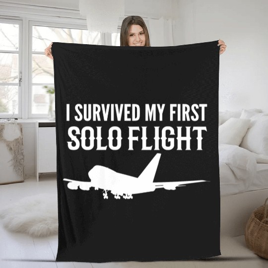First Solo Flight Copilot Gift Fleece Blankets