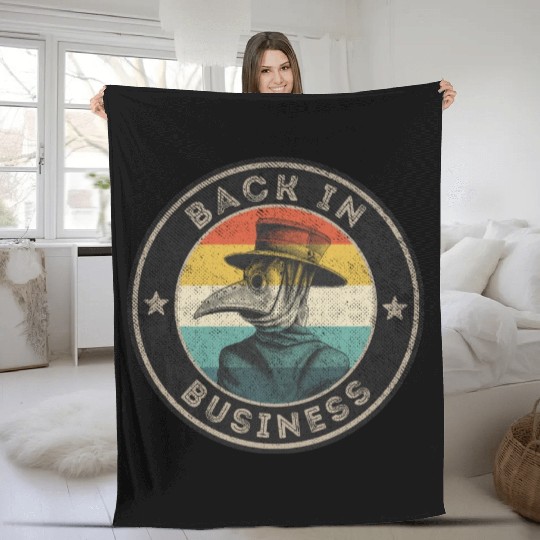 Wear A Mask Plague Doctor Vintage Retro Back In Fleece Blankets