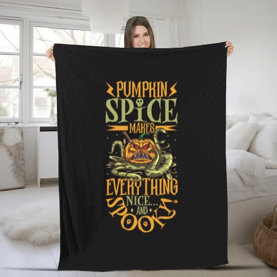 Scary Pumpkin Halloween Costume Autumn Fall Gift Fleece Blankets