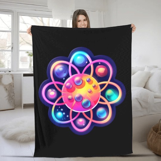 Atom Physics Nerd Atomic Model Fleece Blankets