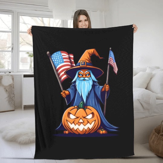Halloween Wizard Fleece Blankets