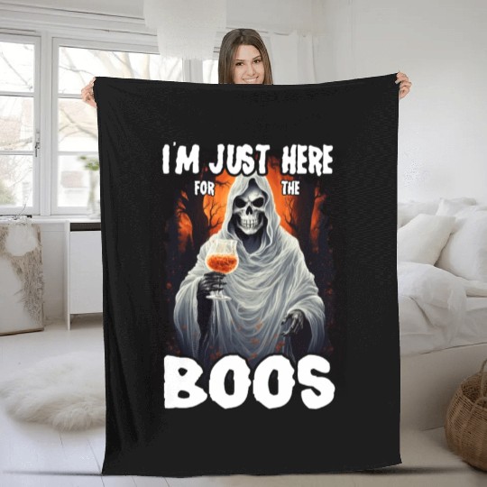Just Here For The Boos Scary Skeleton Fleece Blankets