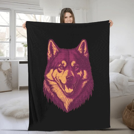The Classic Siberian Husky Fleece Blankets