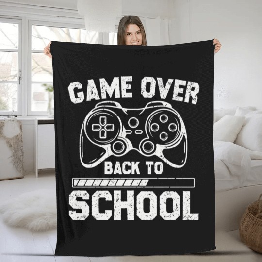 Game Over Back To School Fleece Blankets