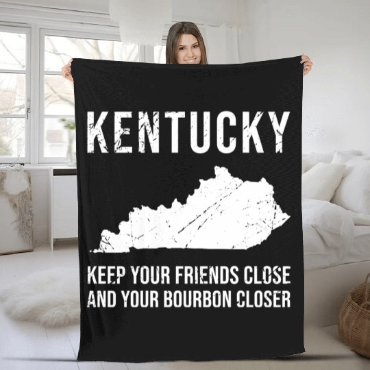 Keep Your Friends Close And Your Bourbon Closer Fleece Blankets