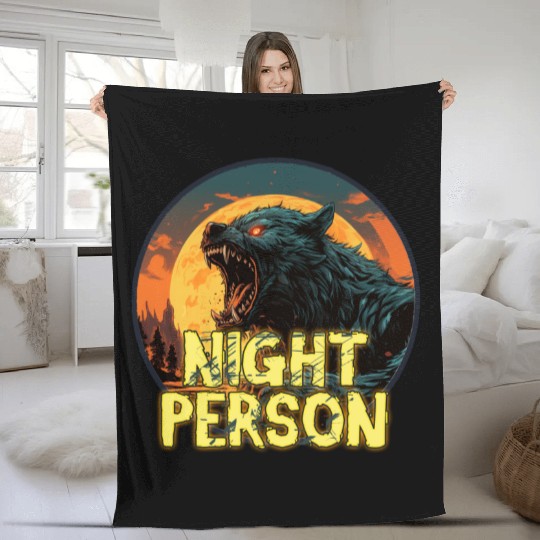 Night Person Fleece Blankets