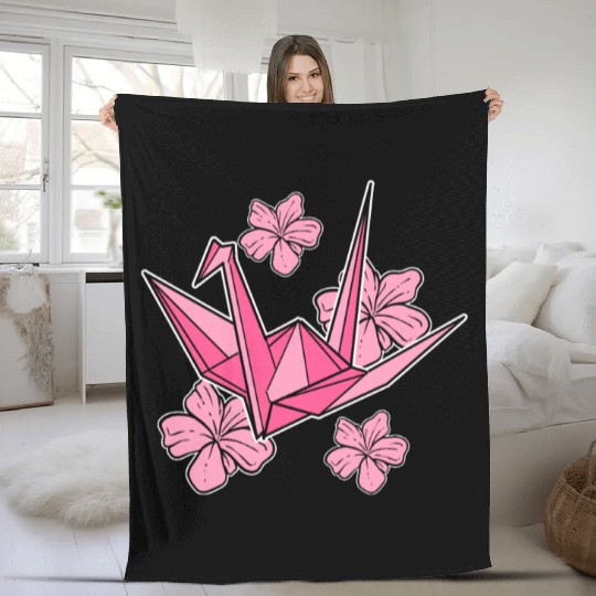 Sakura Origami Artisan Fleece Blankets