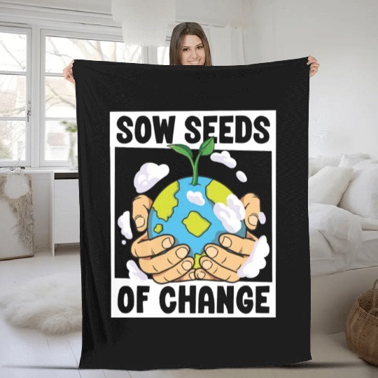 Climate Change Environmental Earth Day Planet Fleece Blankets