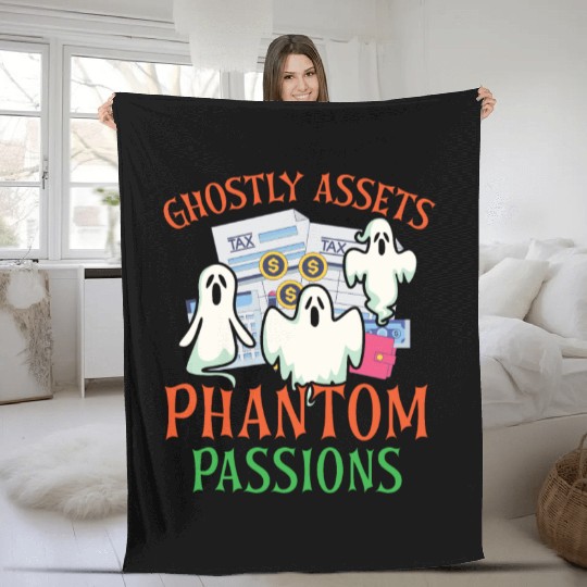Ghostly Assets Phantom Passions Scary Halloween Fleece Blankets