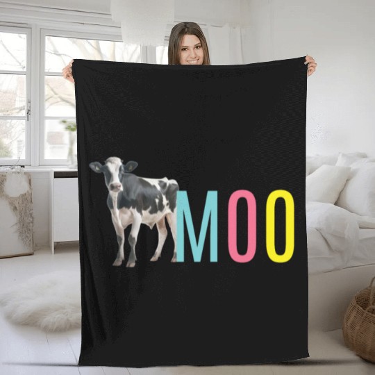 Moo Cow Cows Farmer Fleece Blankets