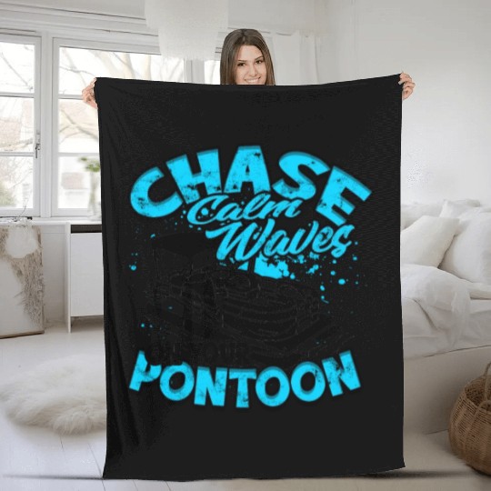 Chase calm waves on your pontoon - Pontoon Fleece Blankets