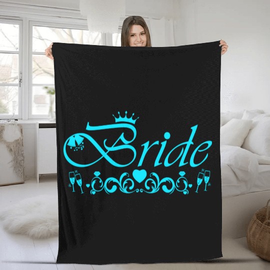 Bride Bachelorette Party Blue Fleece Blankets