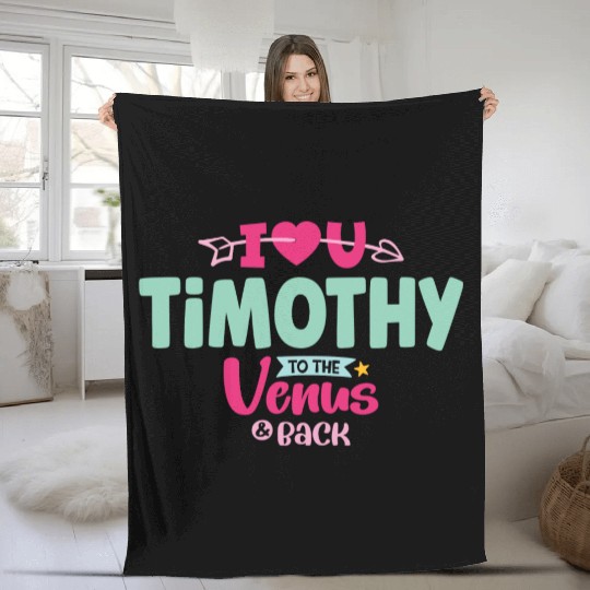 I Love You Timothy Valentines Fleece Blankets