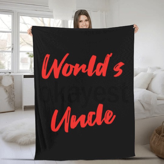 World's Okayest Uncle Fleece Blankets
