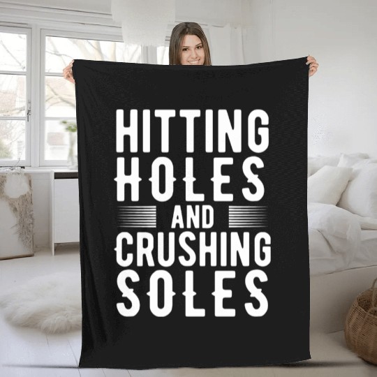 Funny Retro Cornhole Lover Hitting Holes And Fleece Blankets