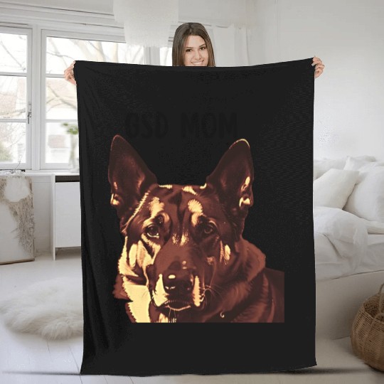 GSD mom dog lovers graphic Fleece Blankets