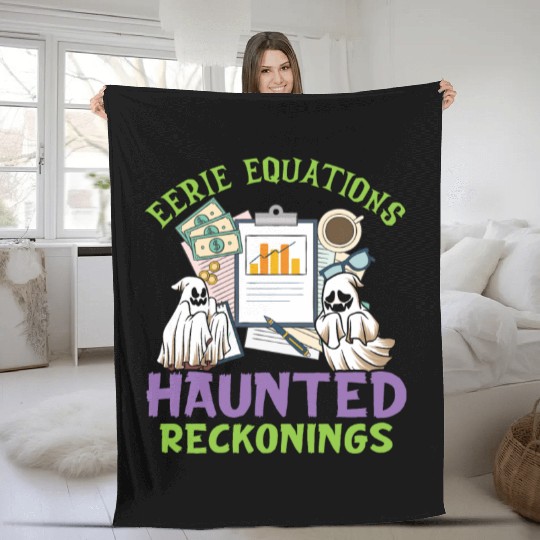 Eerie Equations Haunted Reckonings Halloween Fleece Blankets