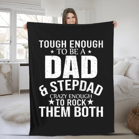 Dad And Stepdad Fathers Day stepdad step dad Fleece Blankets