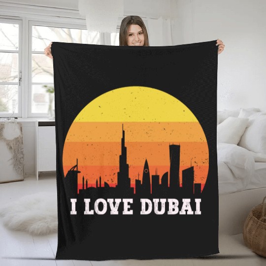 I love Dubai Fleece Blankets