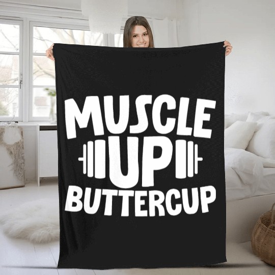 Muscle Up Buttercup 2 Fleece Blankets