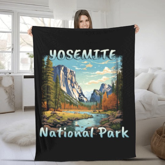 USA Yosemite National Park Sierra Nevada Colorful Fleece Blankets