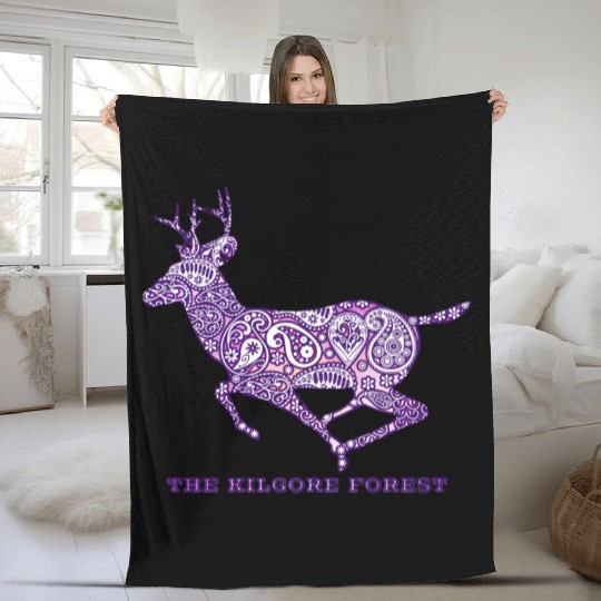 Deer - Violet Fleece Blankets