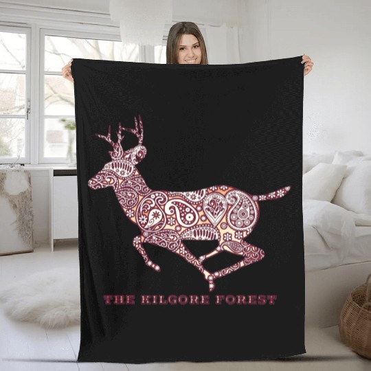 Deer - Maroon Fleece Blankets