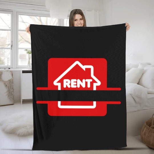 Rent house red image Fleece Blankets
