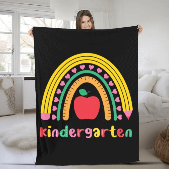 Kindergarten Rainbow Girls Kids Teacher Team Fleece Blankets