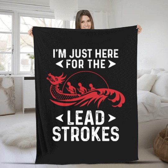 Funny Dragon Boat Racing Paddle Fleece Blankets