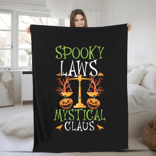 Spooky Laws Mystical Clause Scary Lawyer Halloween Fleece Blankets
