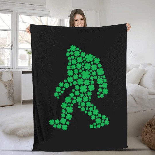 Clover Bigfoot St Patrick's Day Boys Shamrock Fleece Blankets