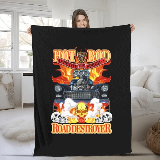Hot Rod Road destroyer - Appetite for speed Fleece Blankets