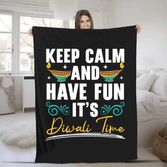Happy Diwali Diwali Festival Indian Hindu Hinduism Fleece Blankets