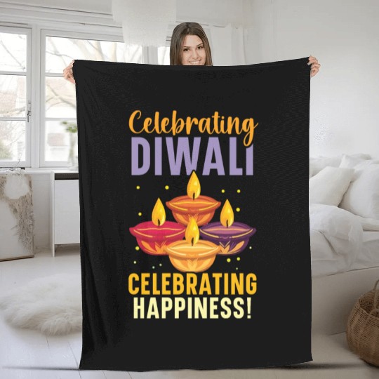 Happy Diwali Diwali Festival Indian Hindu Hinduism Fleece Blankets