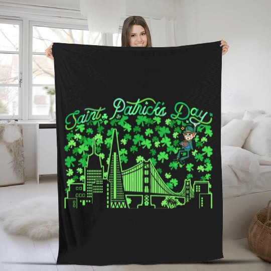 Saint Patrick's Day San Francisco California Fleece Blankets