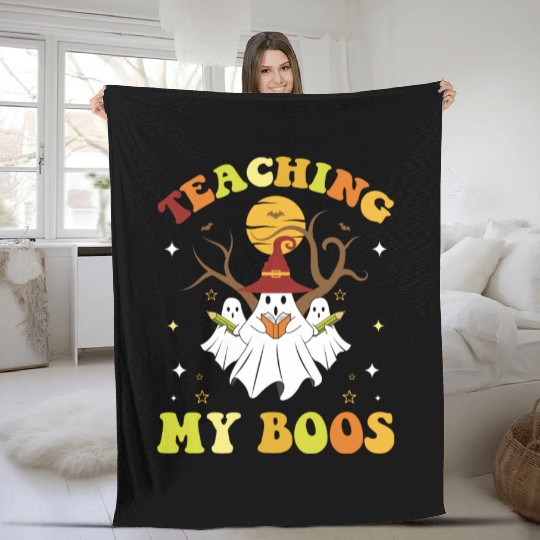Teaching My Boos Funny Teacher Halloween Fleece Blankets