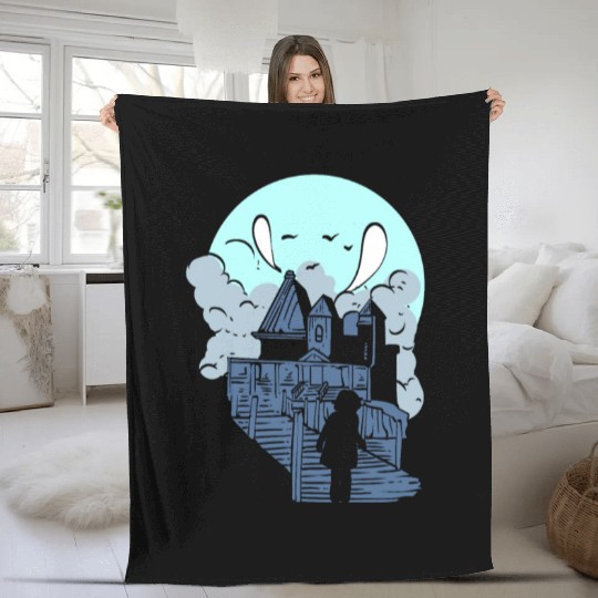 Horror House Halloween Fan Gift Fleece Blankets