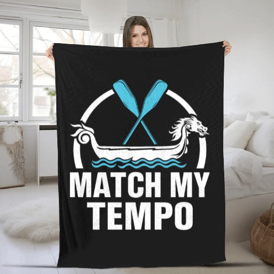 Funny Dragon Boat Racing Paddle Fleece Blankets