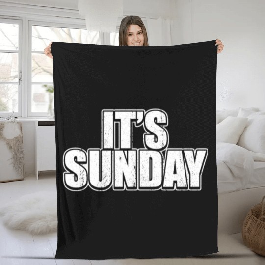 Grunge Sunday White Weekly Prank Funny Jokes Pun Fleece Blankets