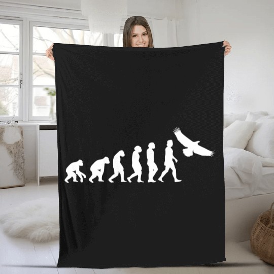 Eagle white evolution animals raptor bird Fleece Blankets