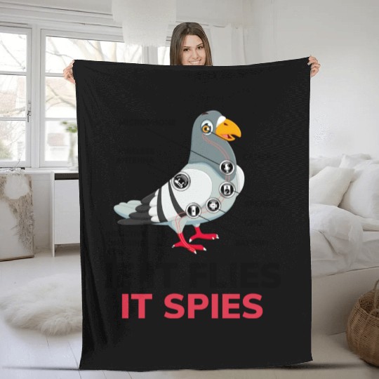 If It Flies It Spies Pigeon Anatomy Bird Aren t Fleece Blankets