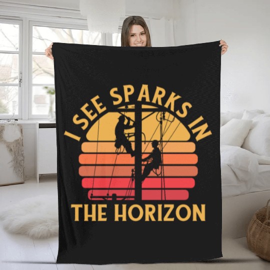 Electrician Construction Electrician Fleece Blankets