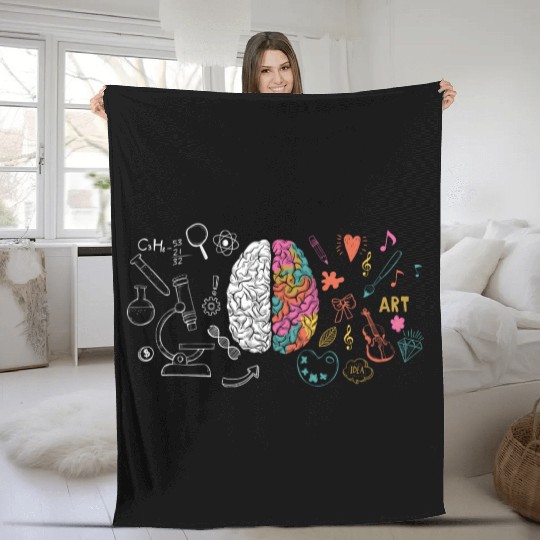 Colorful Brain Science And Art Creative Cool Fleece Blankets