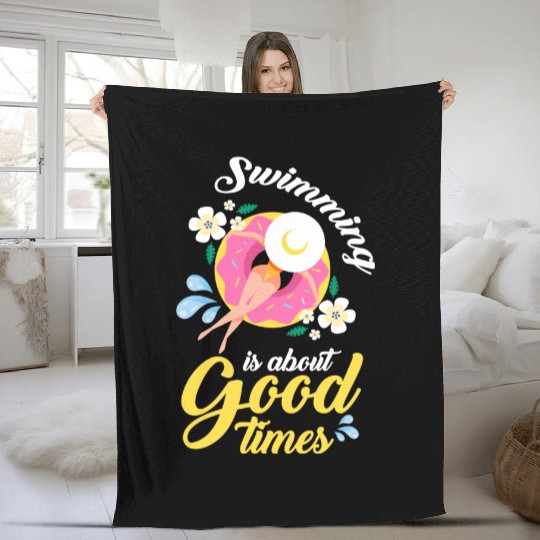 Pool Party Monster Vacation Summer Fleece Blankets