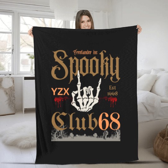 Spooky club skeleton Fleece Blankets